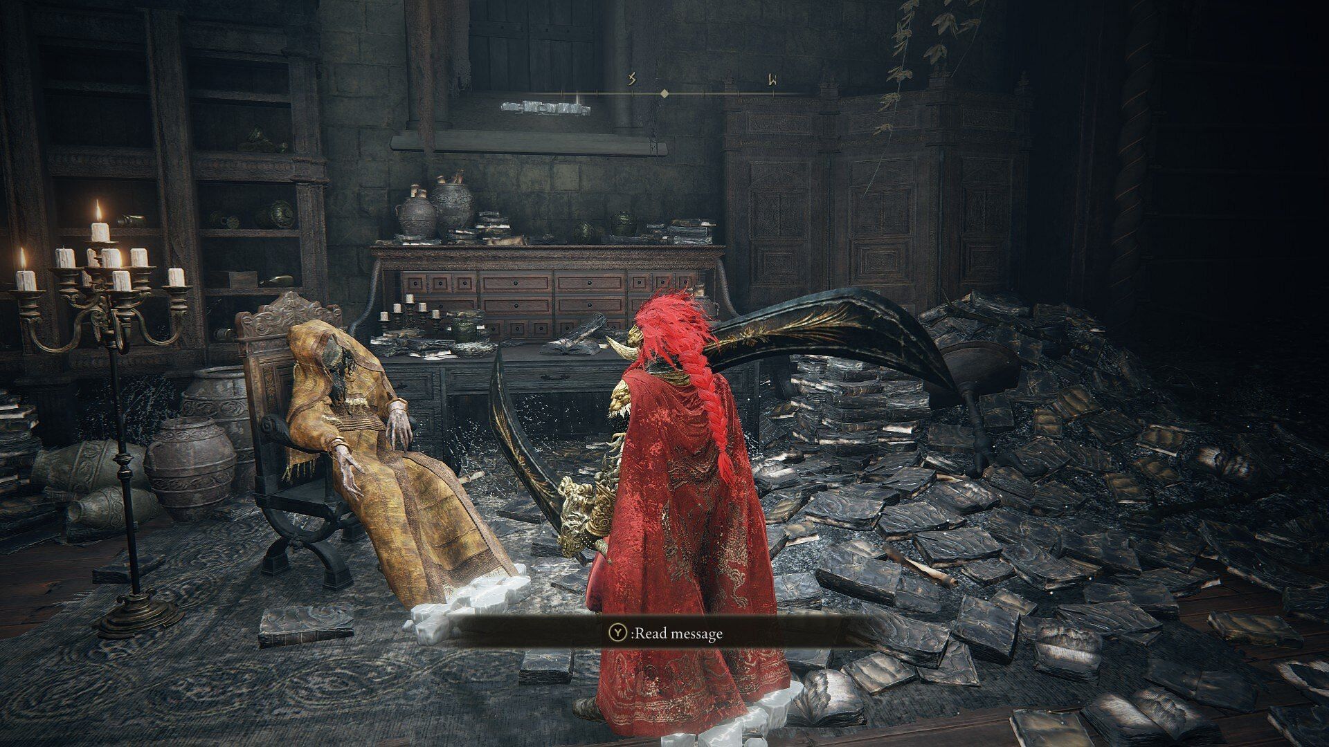 The weapon can be found in the grasp of Nanaya's corpse in Midra's Manse (Image via FromSoftware)
